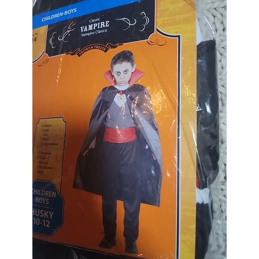 Dracula Vampire Costume Boy's Classic Large (10-12 Husky)  New